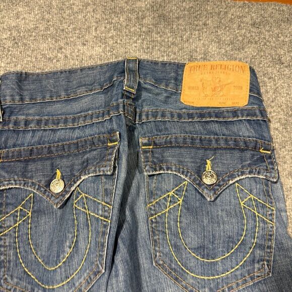 True Religion Jeans Womens 29 Straight Thick Stitch Flap Denim Medium Wash 29x28 - Picture 4 of 11